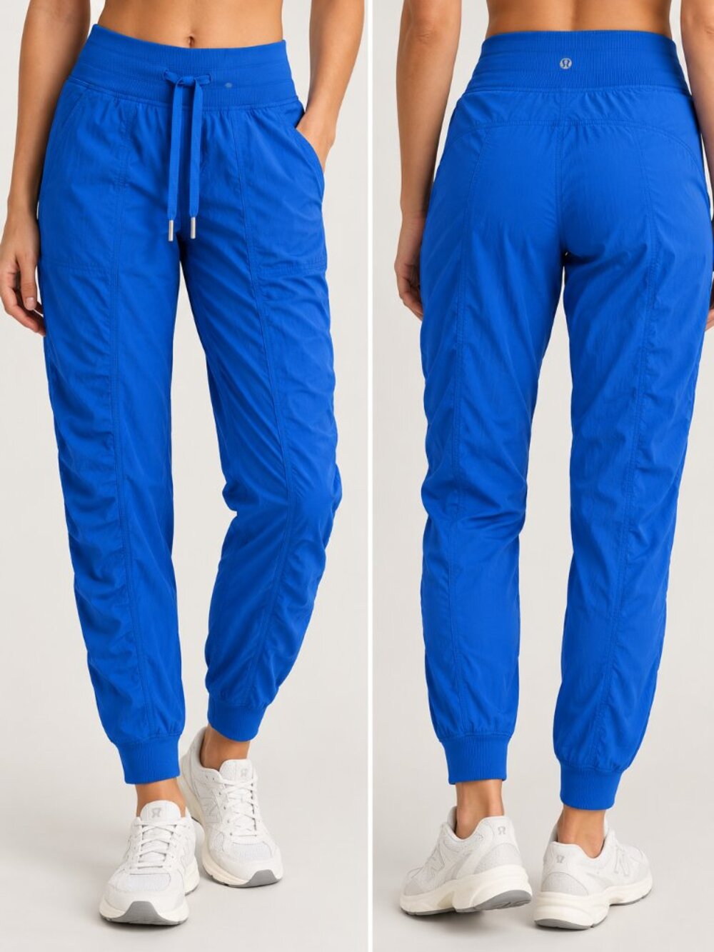 Lululemon Blue Woven Jogger Pants Size 2 Lightweight Drawstring Athletic